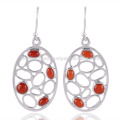 Wholesale Supplier Beautiful Coral Gemstone with 925 Sterling Silver Earrings Jewelry